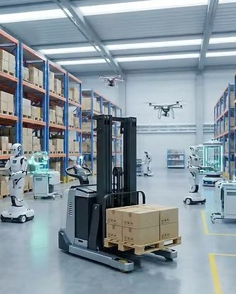 atelier production robotise entrepot stockage industriel automatisation